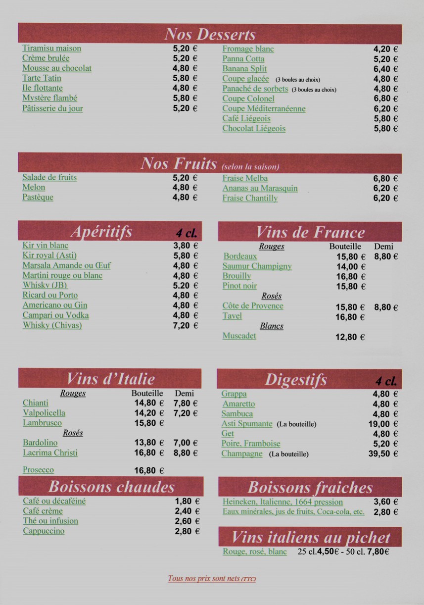 La Méditerranée menu 3