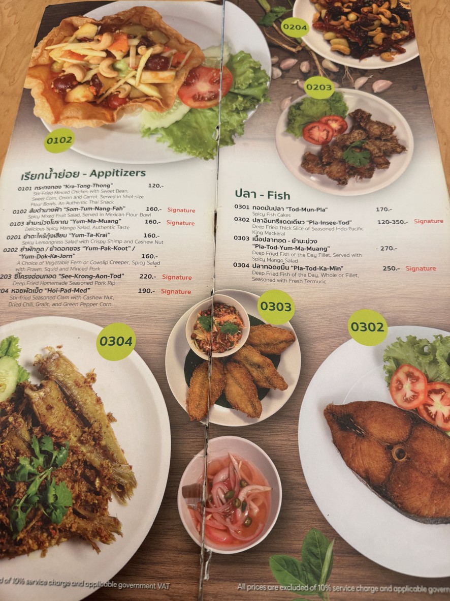 Mali Ka Chum Phon menu 1