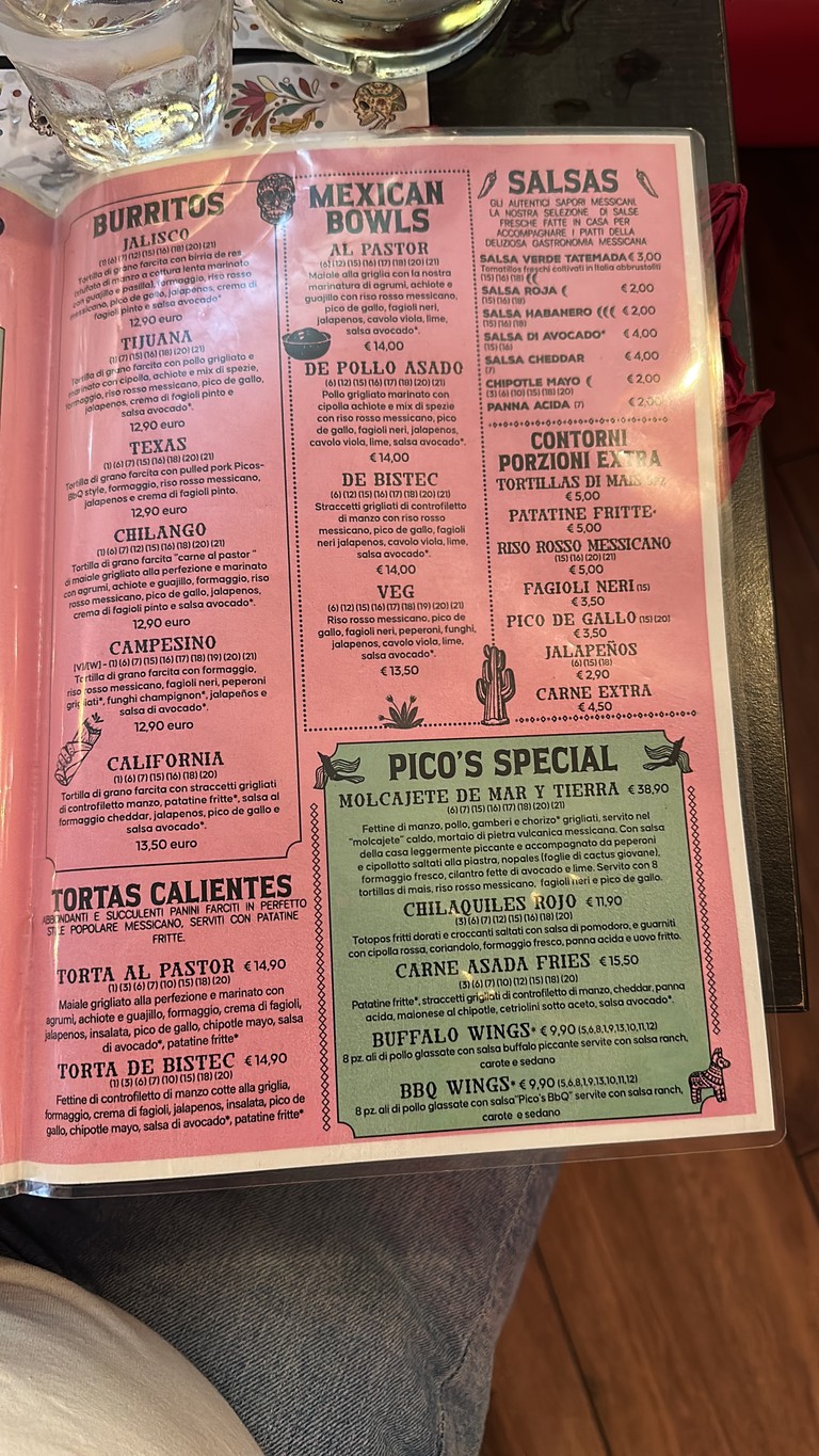 Pico's Trastevere Sabor a Mexico menu 2