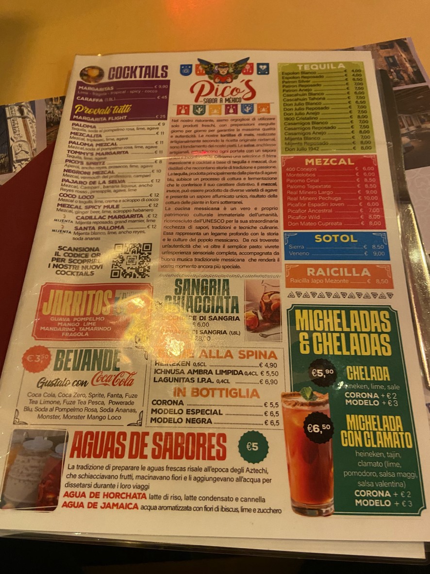 Pico's Trastevere Sabor a Mexico menu 5