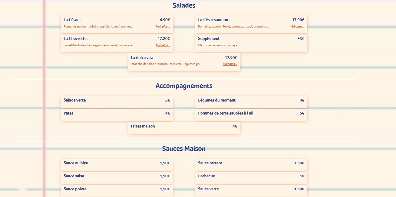 Chez JJ menu 4