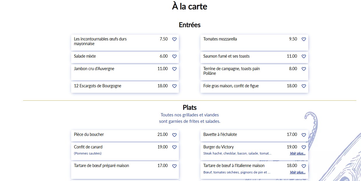 Le Victory menu 2