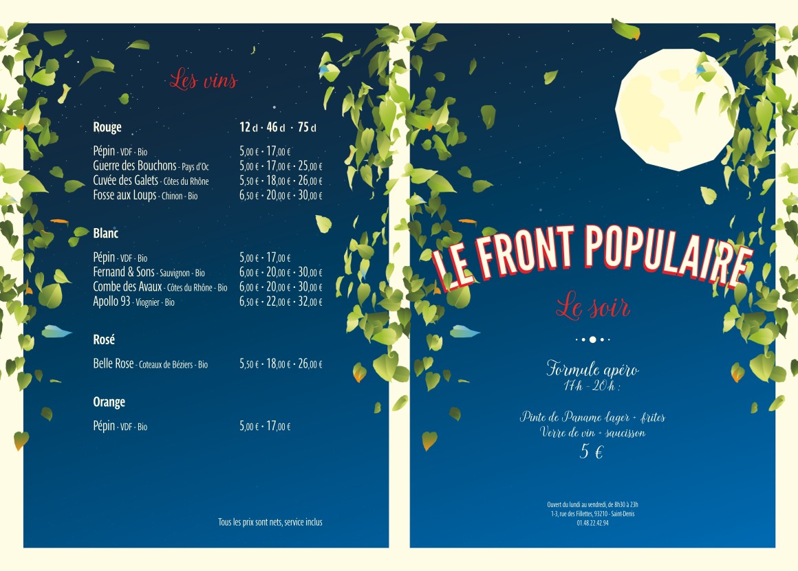Brasserie Le Front Populaire menu 3