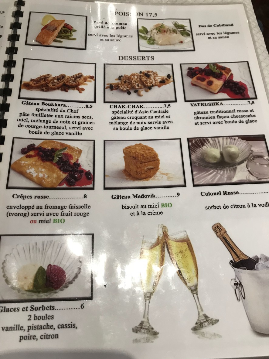 Uzbekistan Boukhara Amelot et la cuisine d’Asie Centrale menu 2