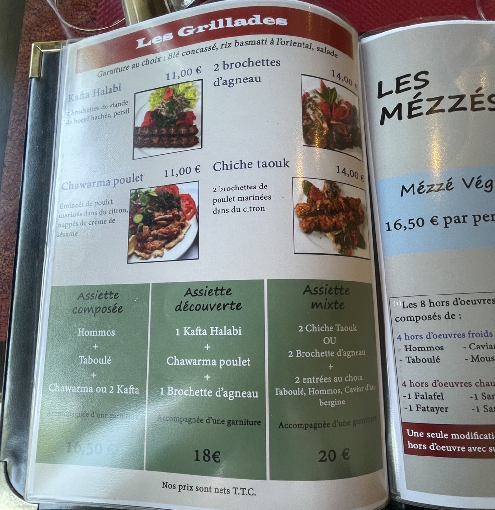 Place du Liban menu 3