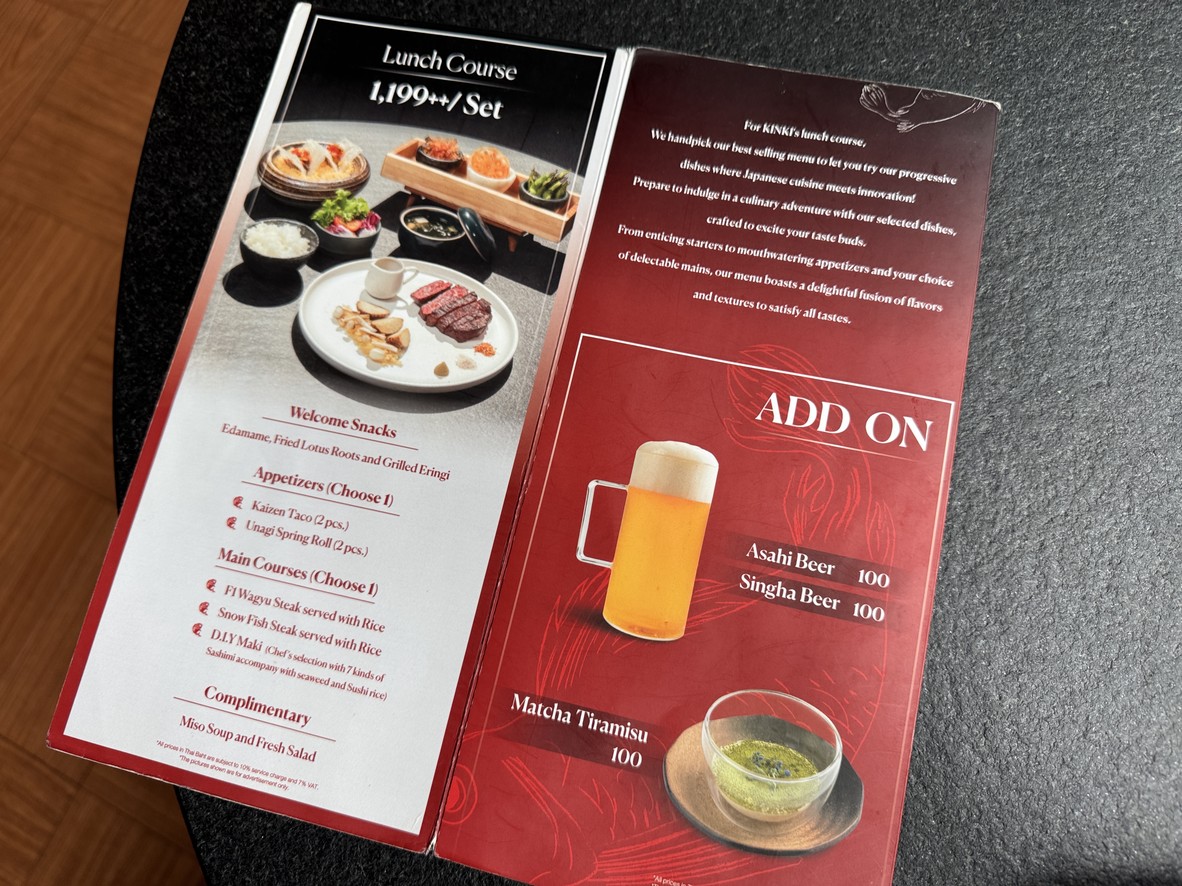 Kinki Japanese Progressive Dining and Bar menu 1