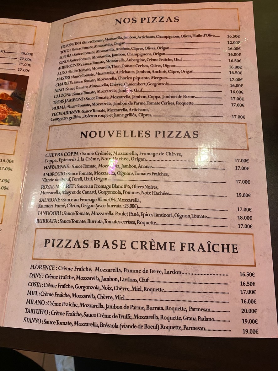 La Fiorentina paris 11 menu 2