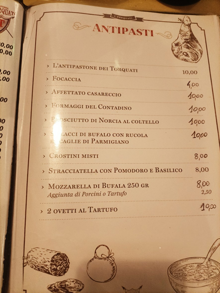 Taverna i Torquati menu 1