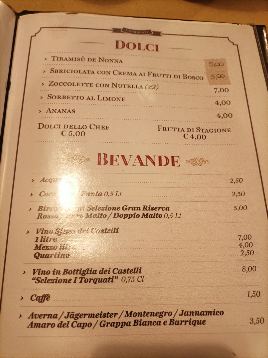 Taverna i Torquati menu 4