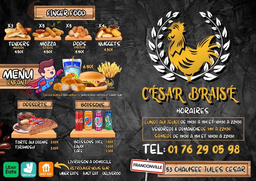 César braisé menu 2