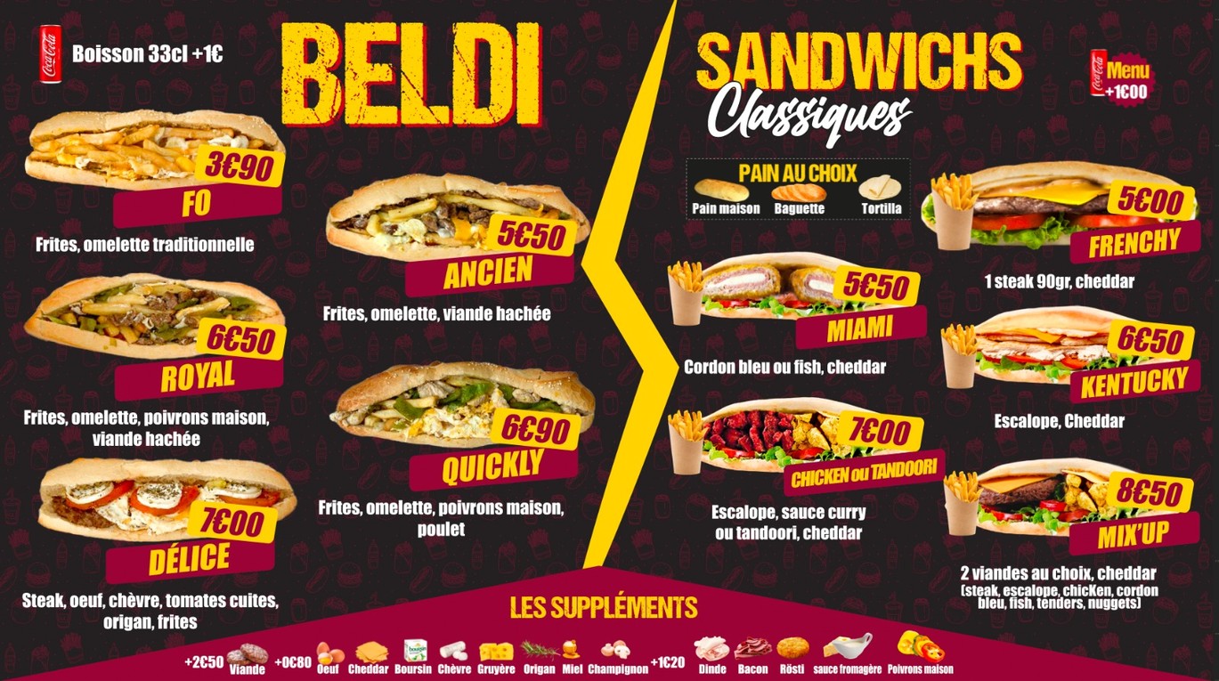 Boom's food menu 2