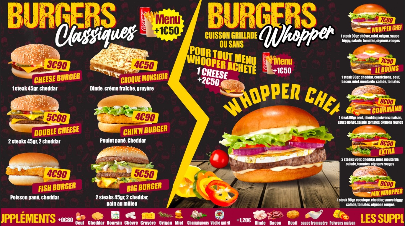 Boom's food menu 3