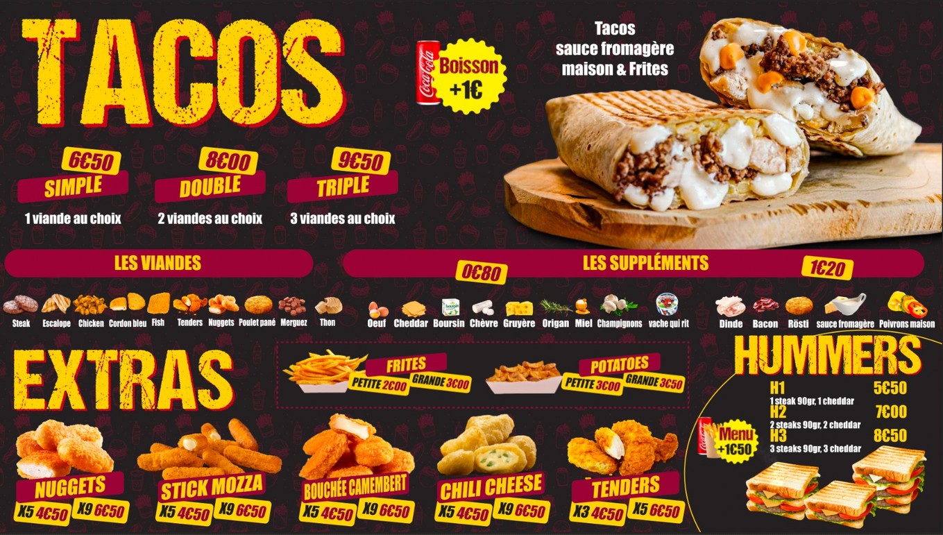 Boom's food menu 4