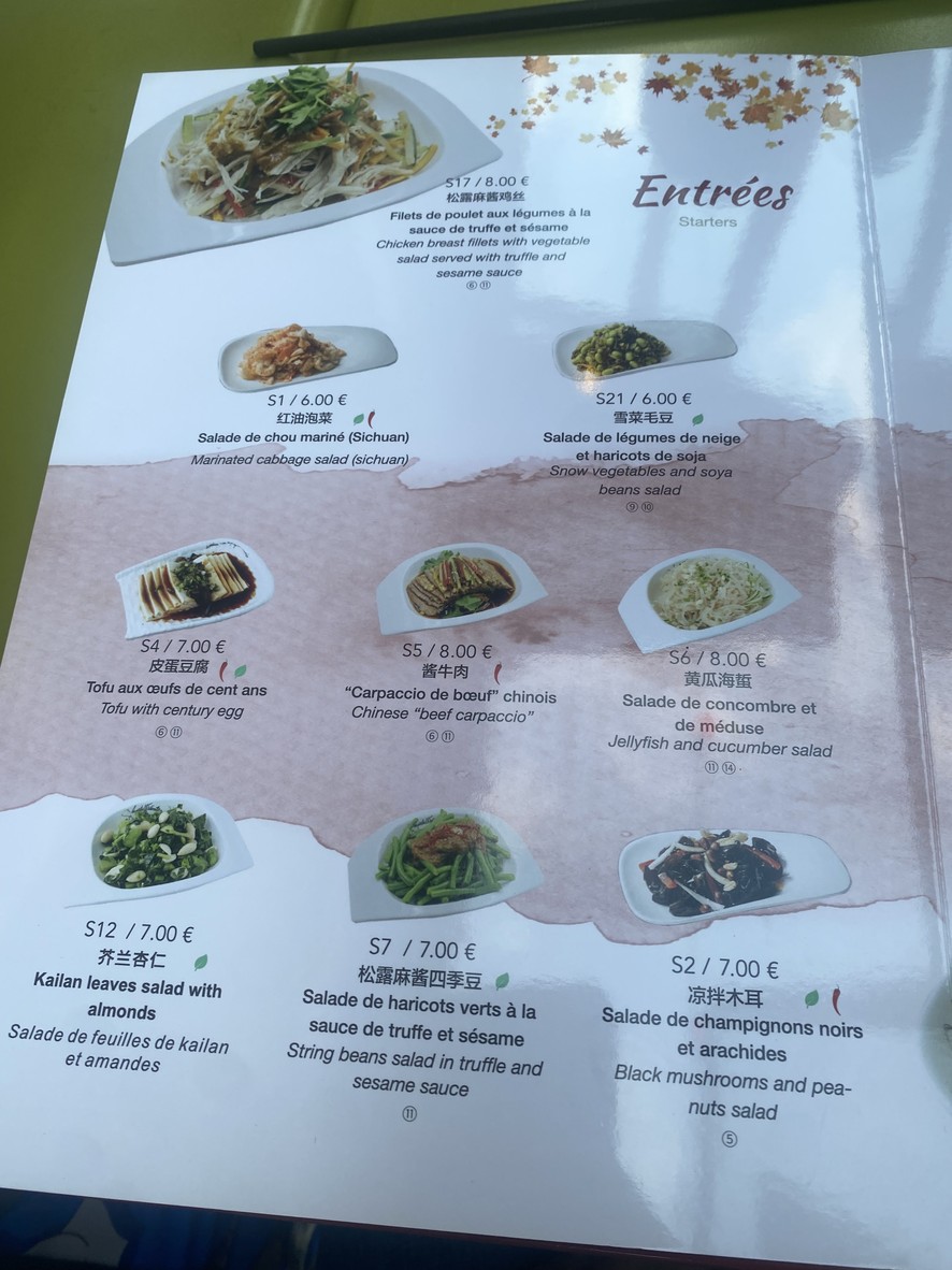 Les Pâtes Vivantes menu 2