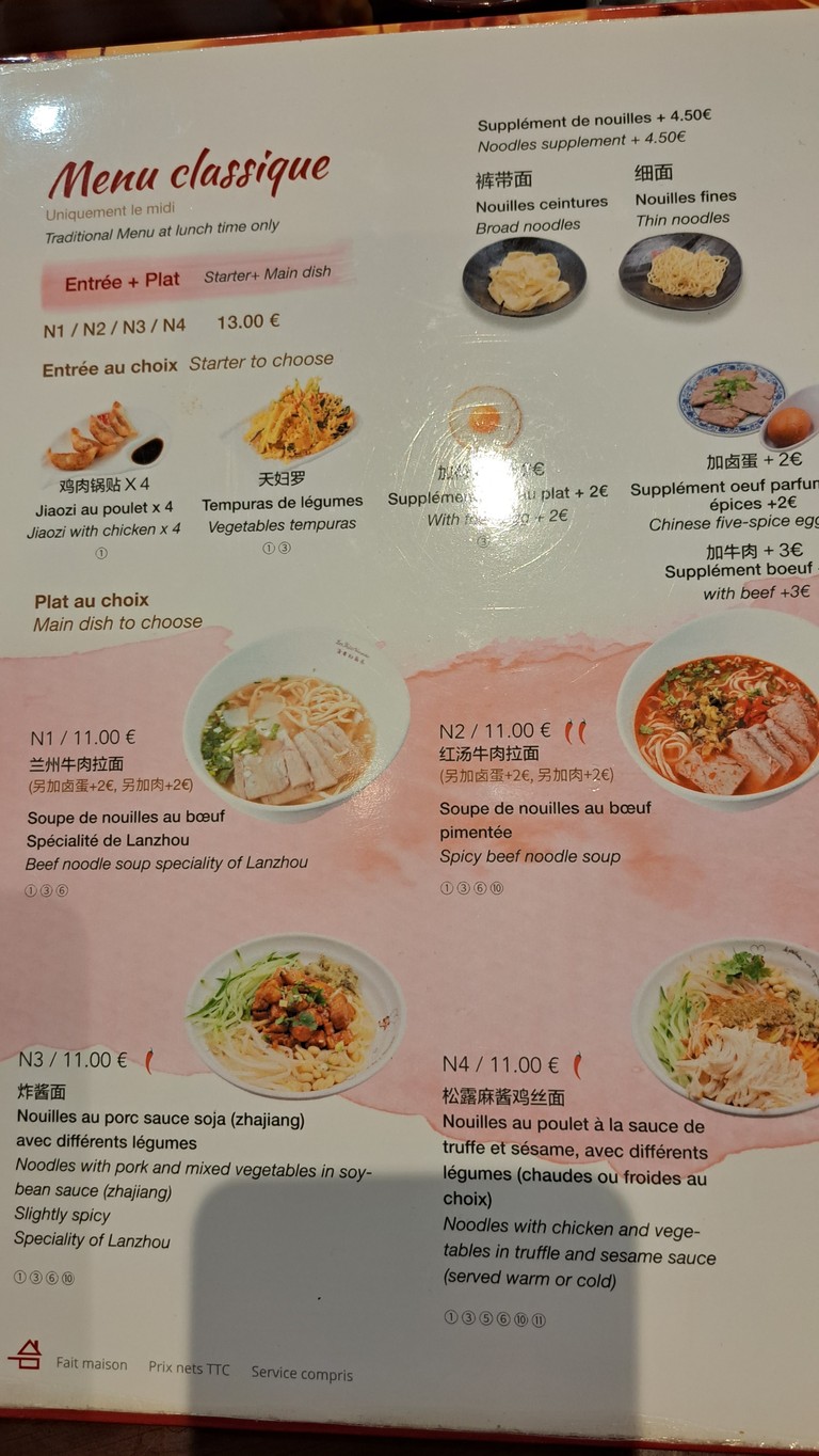 Les Pâtes Vivantes menu 4