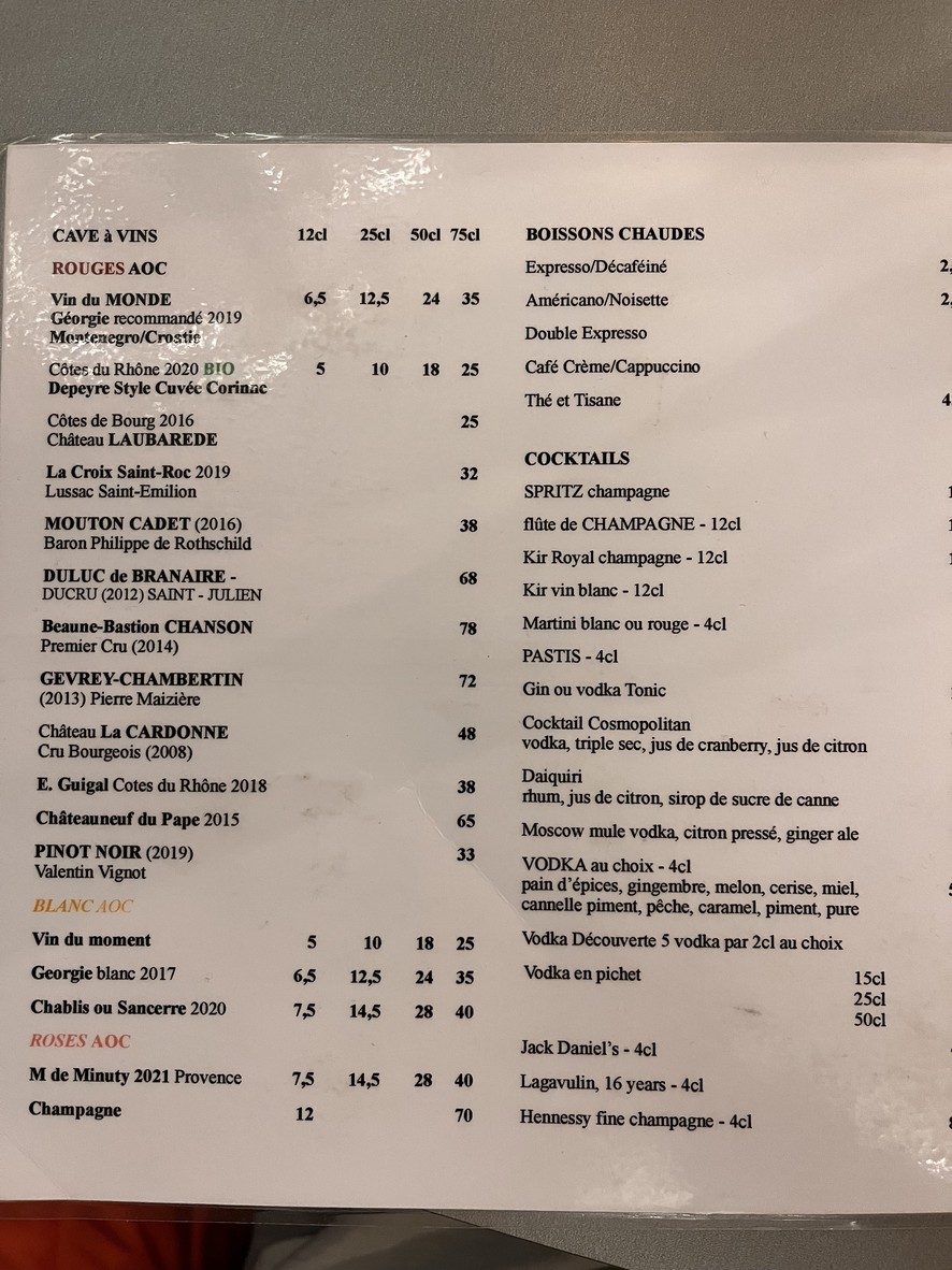 Restaurant de cuisine ouzbéque Boukhara Trévise menu 2