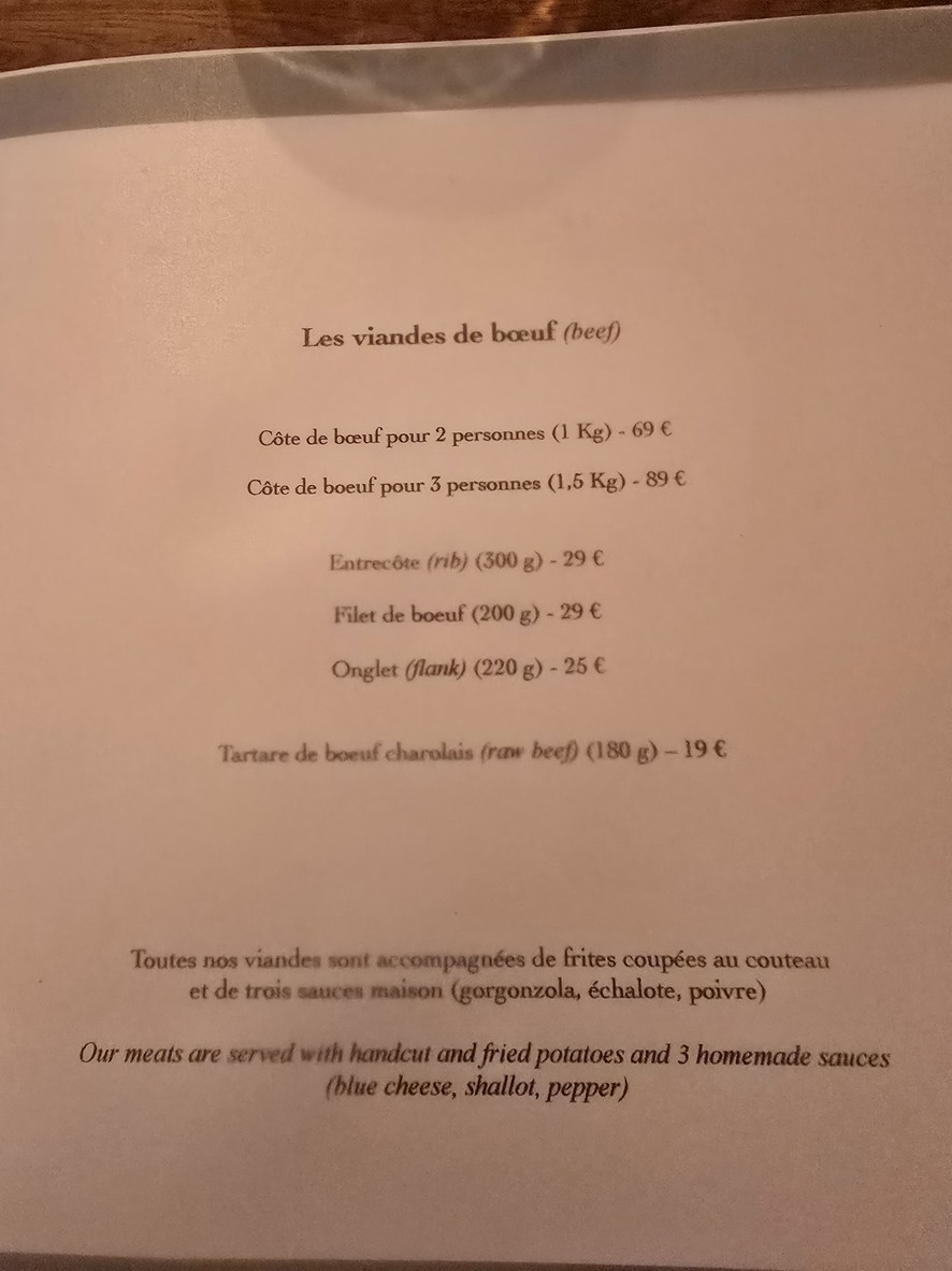 Sacrée Fleur Montmartre menu 2