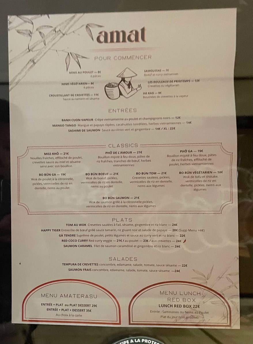 Amat menu 1
