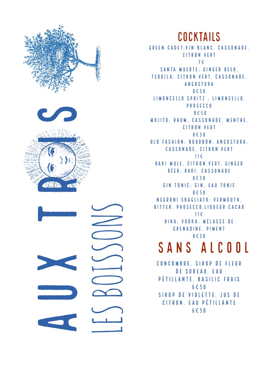 Aux trois arbres menu 2