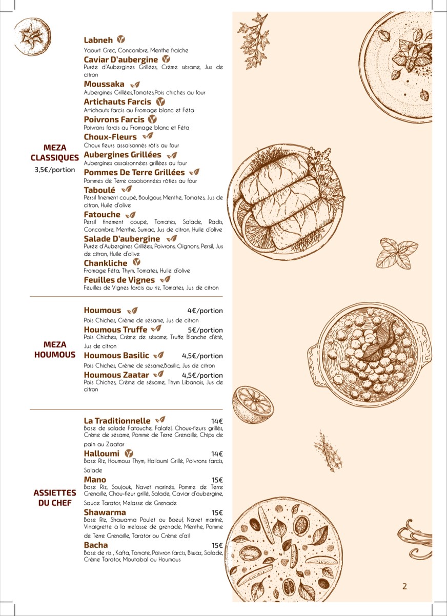 Mezaia Orteaux menu 2