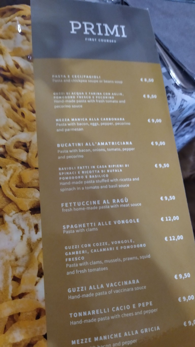 Hostaria da Enzo Roma menu 2