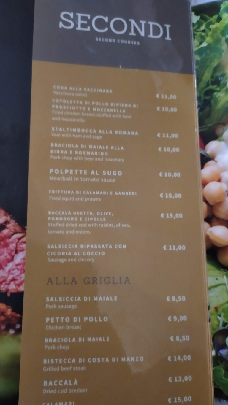 Hostaria da Enzo Roma menu 3