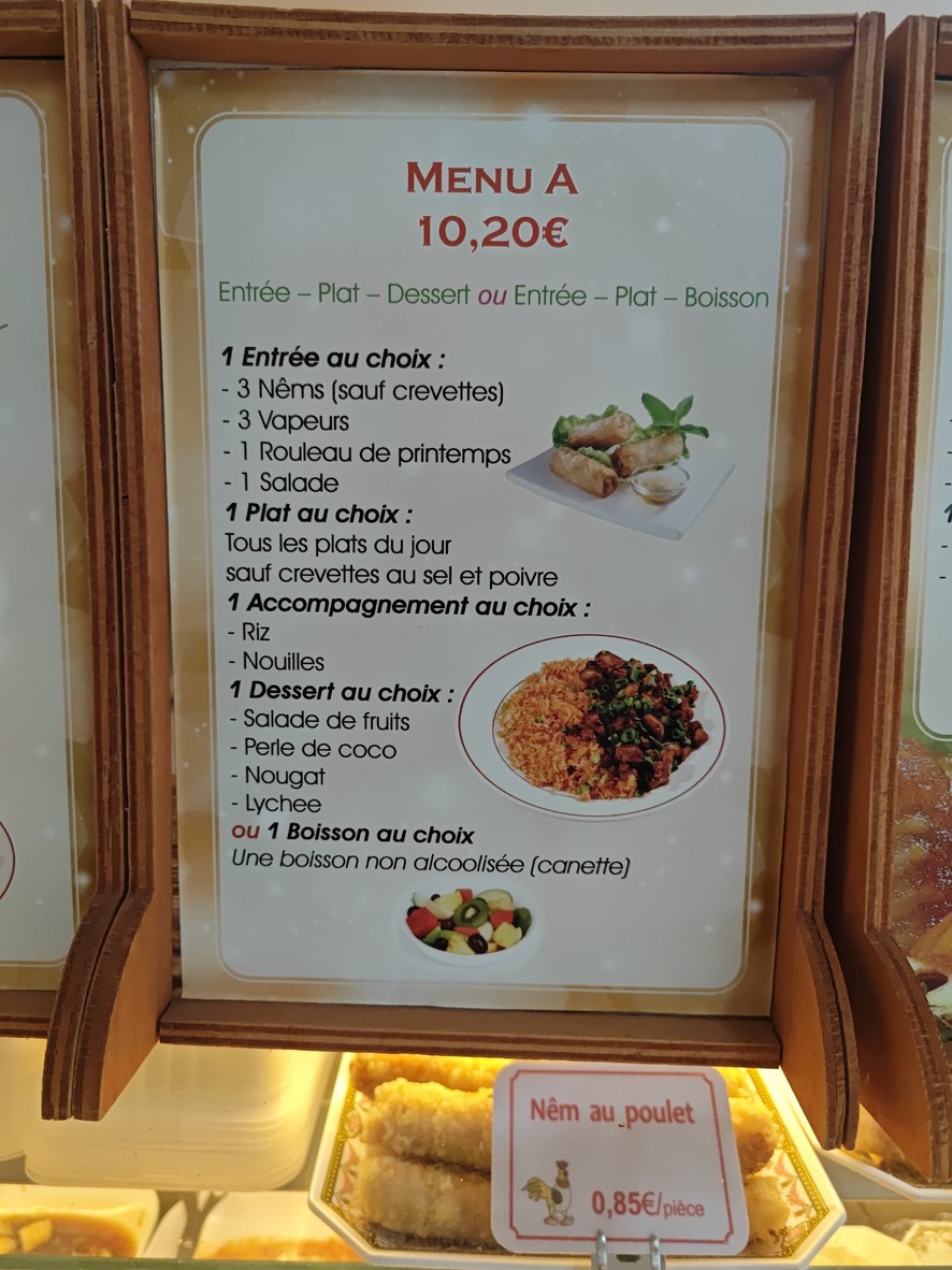 Traiteur du Théâtre menu 1
