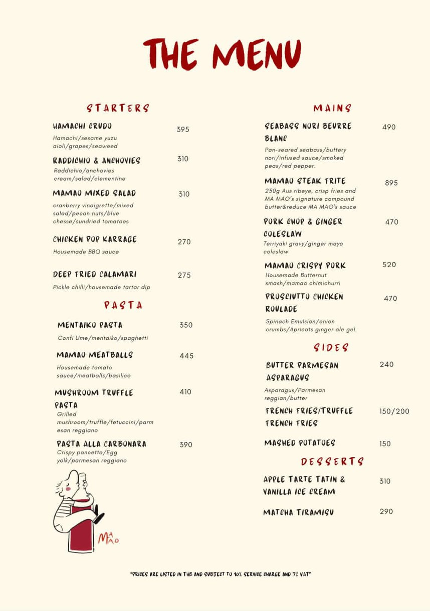 Mamao BKK menu 1