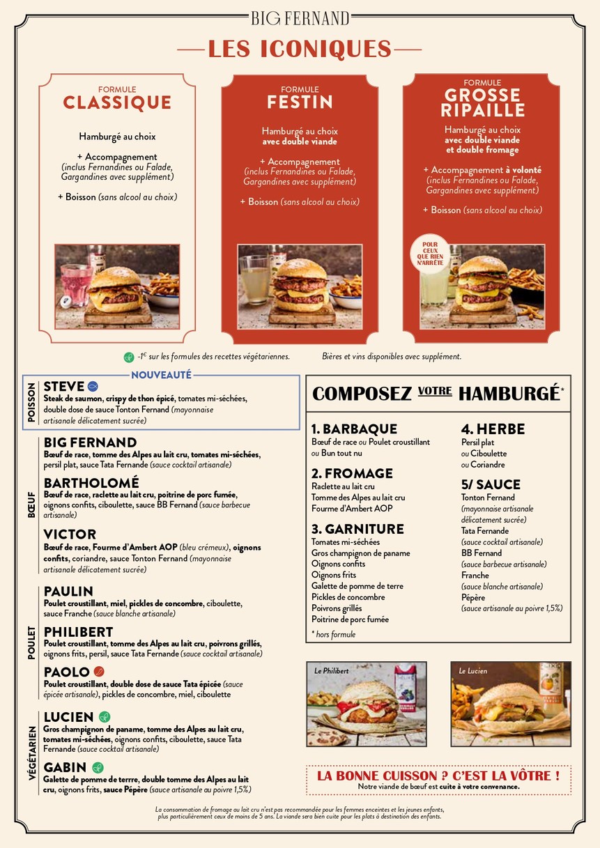 Big Fernand menu 1