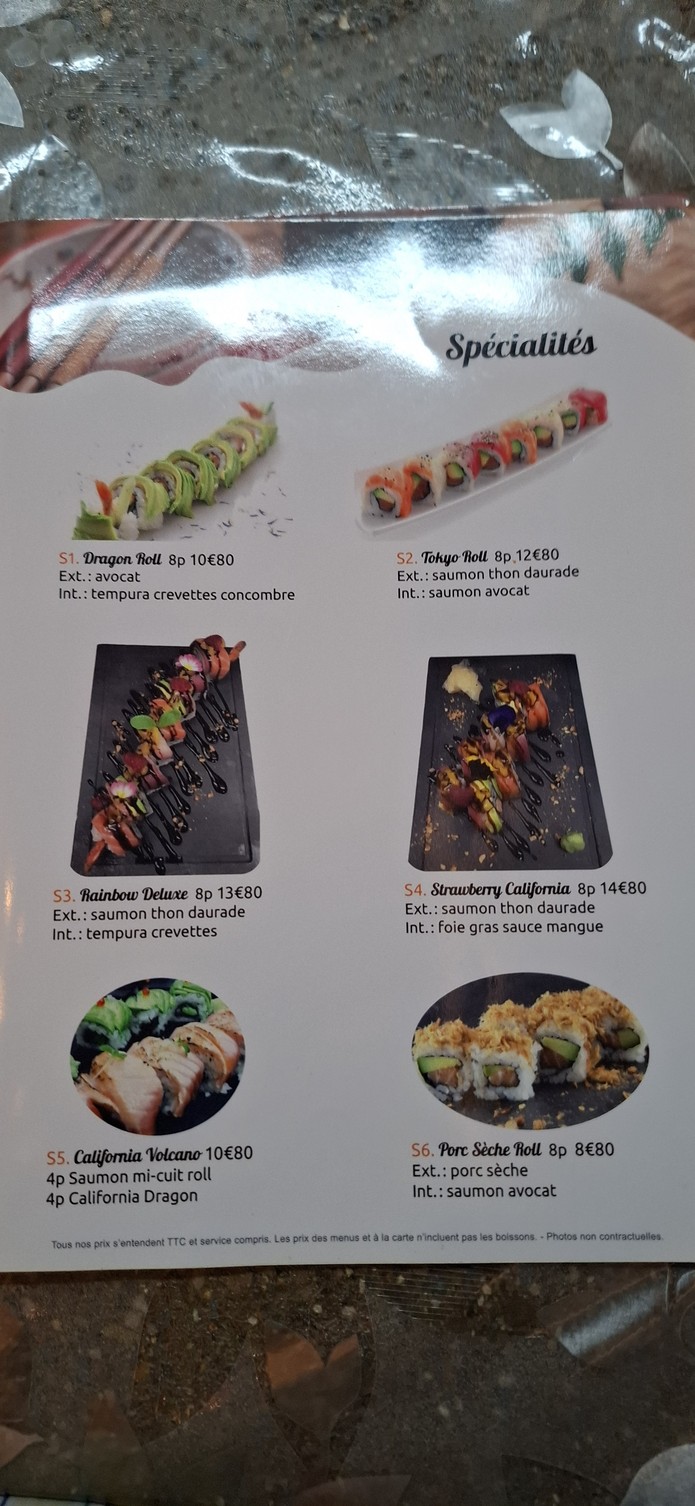 Earn Time Sushi menu 2