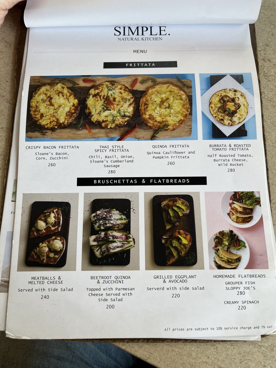 Simple. Natural Kitchen menu 1