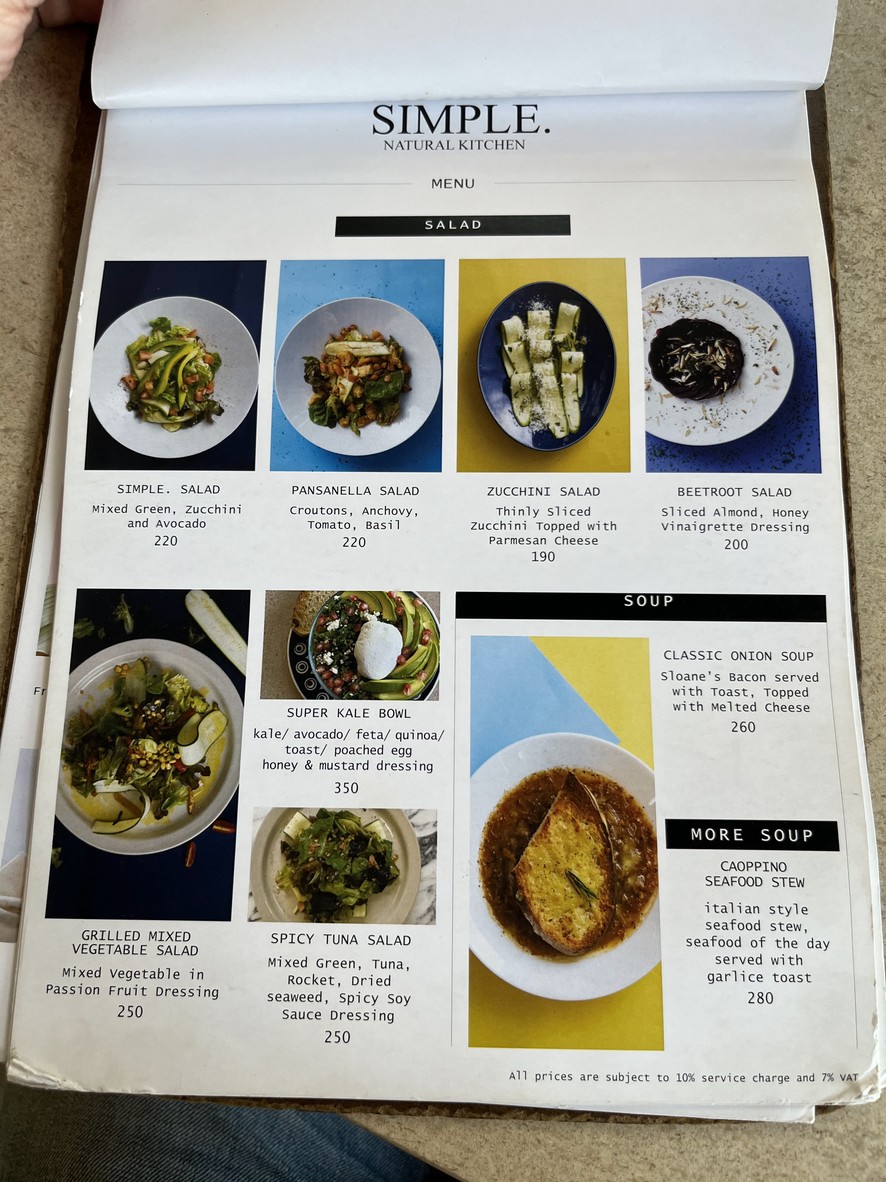 Simple. Natural Kitchen menu 2