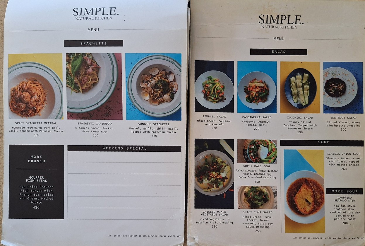 Simple. Natural Kitchen menu 3