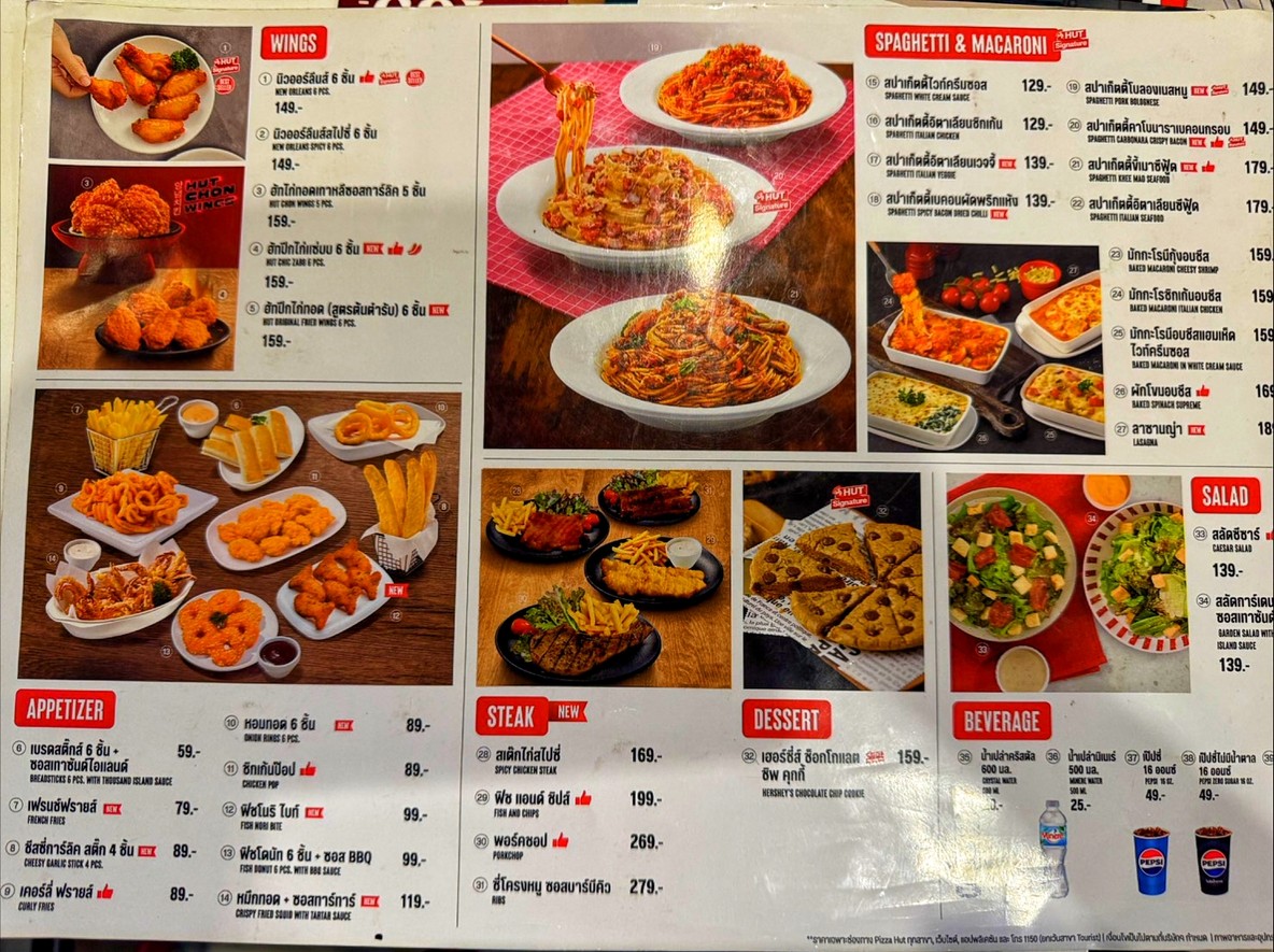 Pizza Hut menu 1