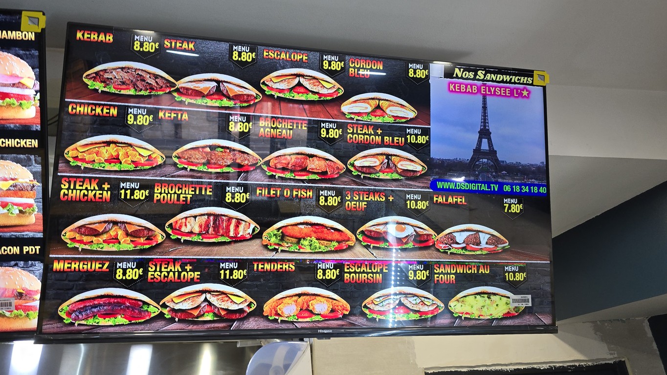 Kebab Élysée menu 2