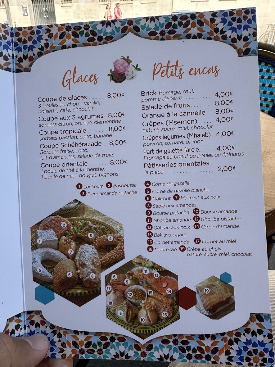 Restaurant La Mosquée de Paris menu 3