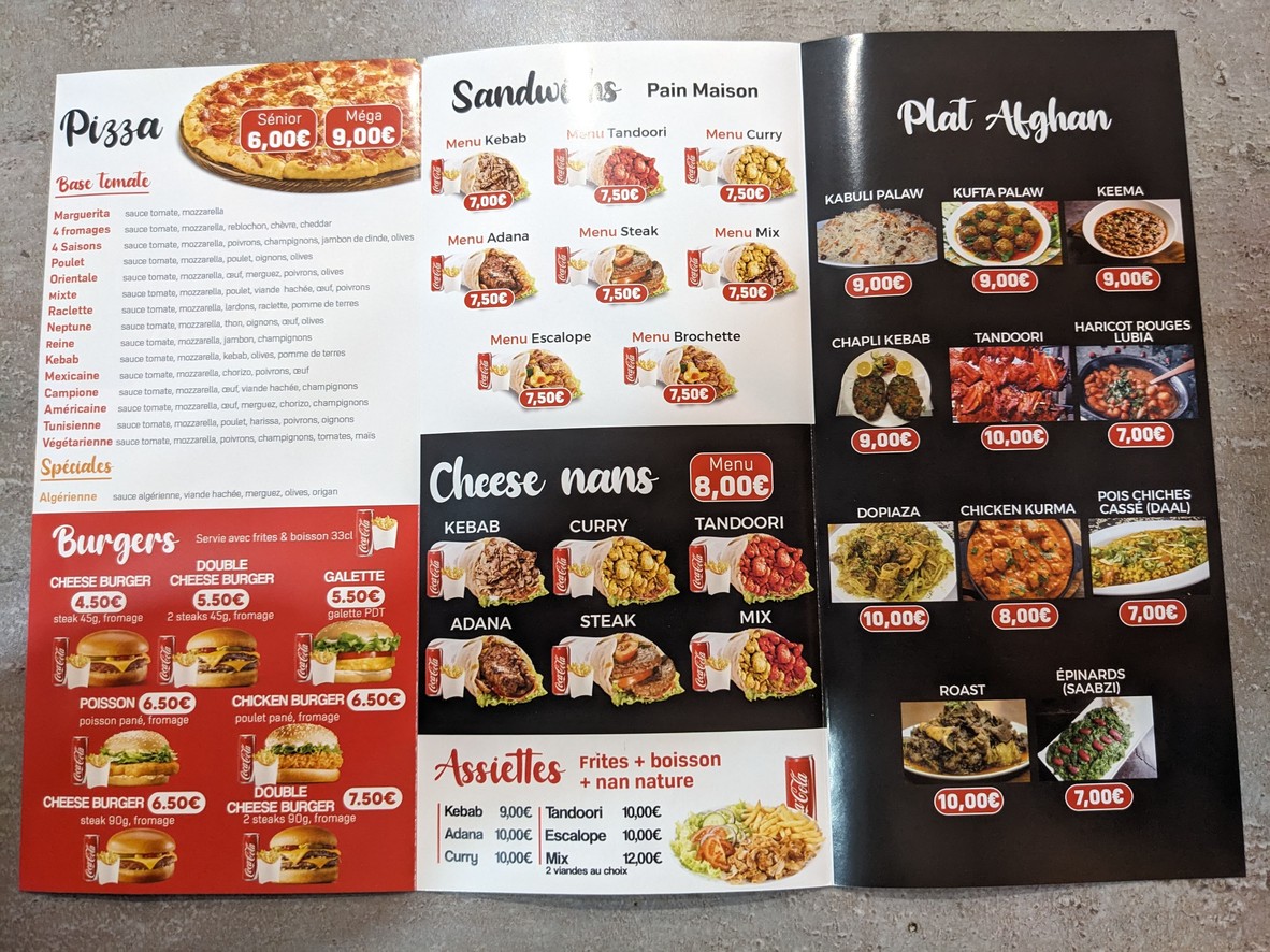 Afghan Indien Mama menu 1