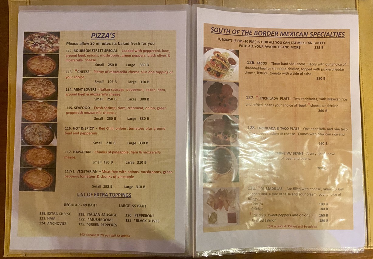 Bourbon Street Restaurant & Oyster Bar, Boutique Hotel menu 6