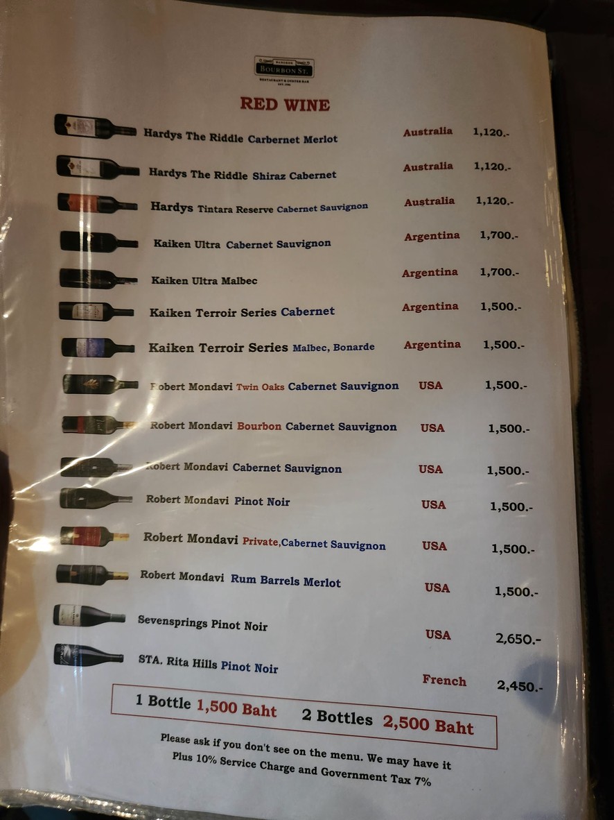 Bourbon Street Restaurant & Oyster Bar, Boutique Hotel menu 7