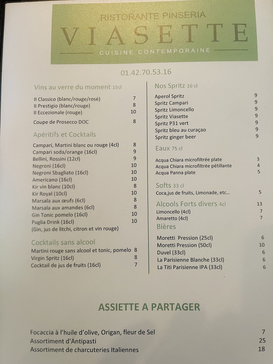 Viasette menu 1