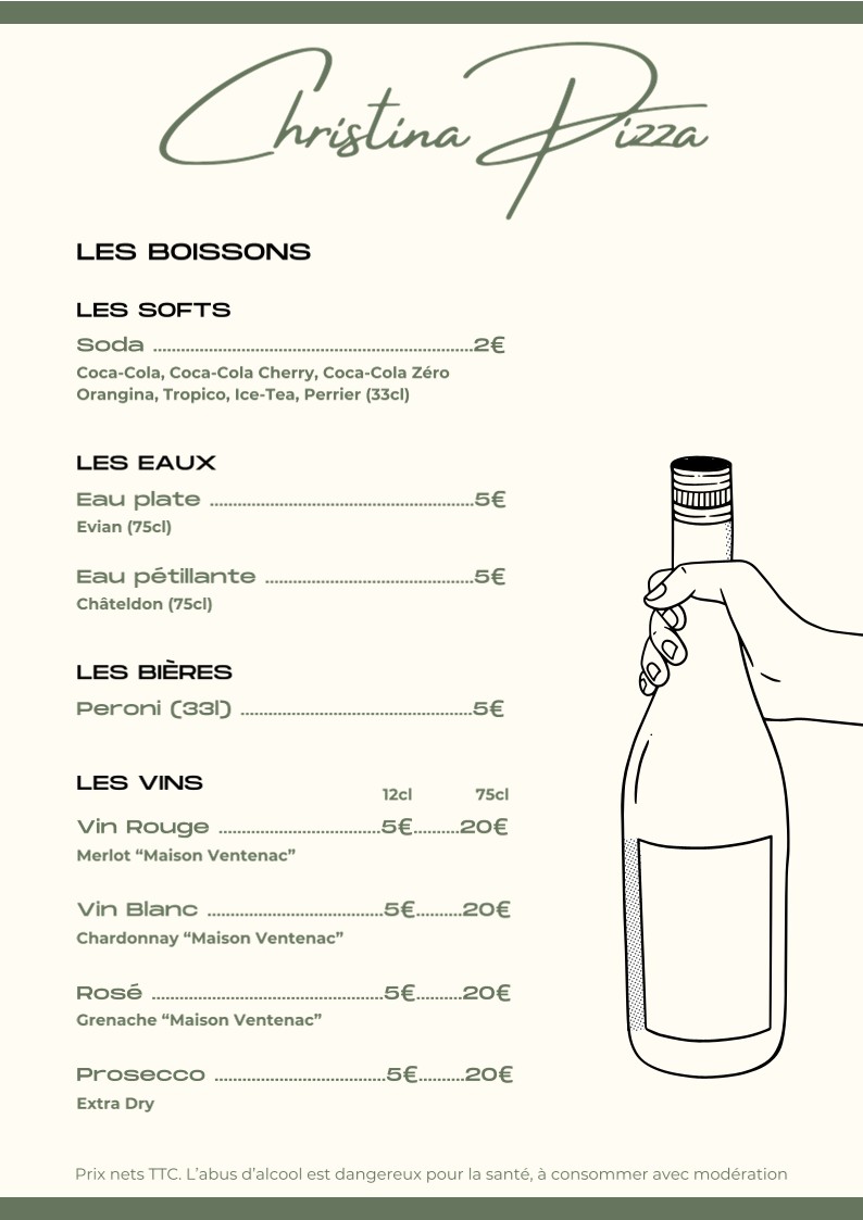 Christina Pizza menu 2