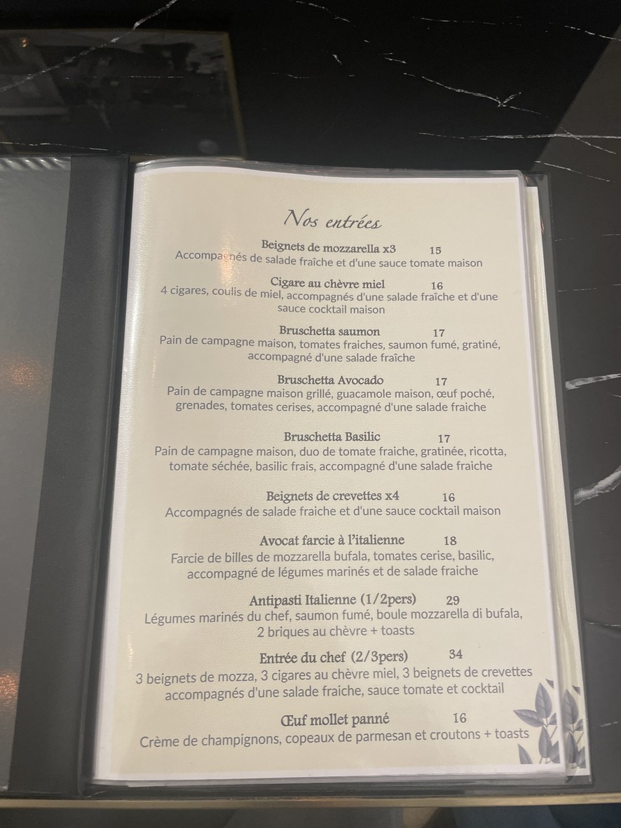 Gabrielli menu 1