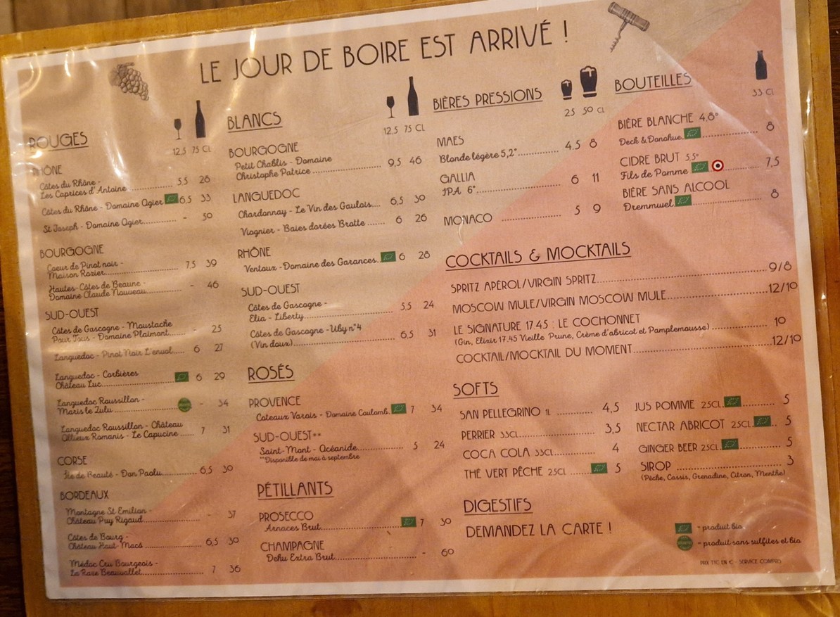 Le 17.45 Paris République - Planches à composer menu 2