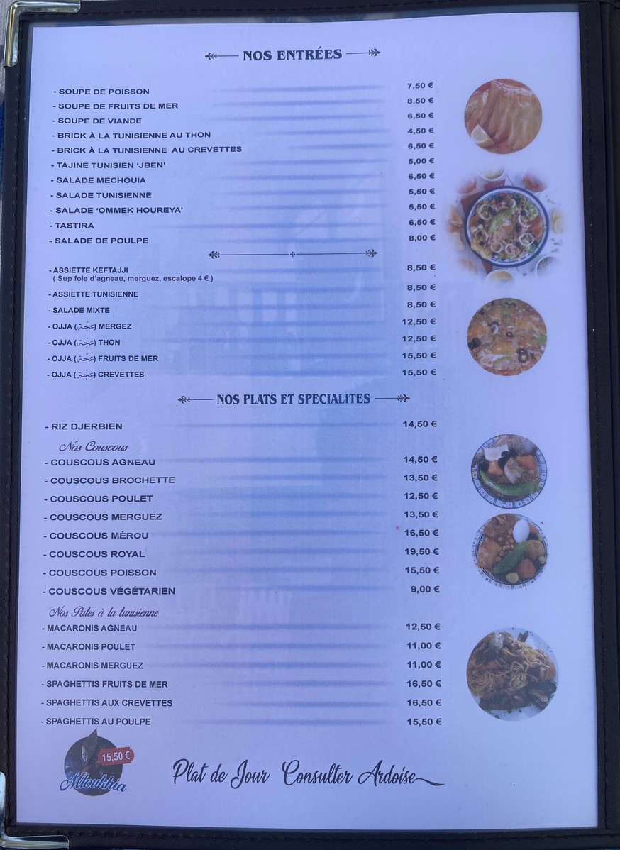 Restaurant Sidi Boussaid menu 1