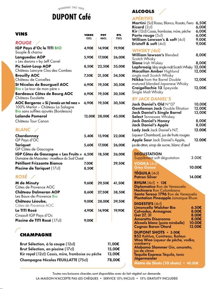 Dupont Café Convention menu 4
