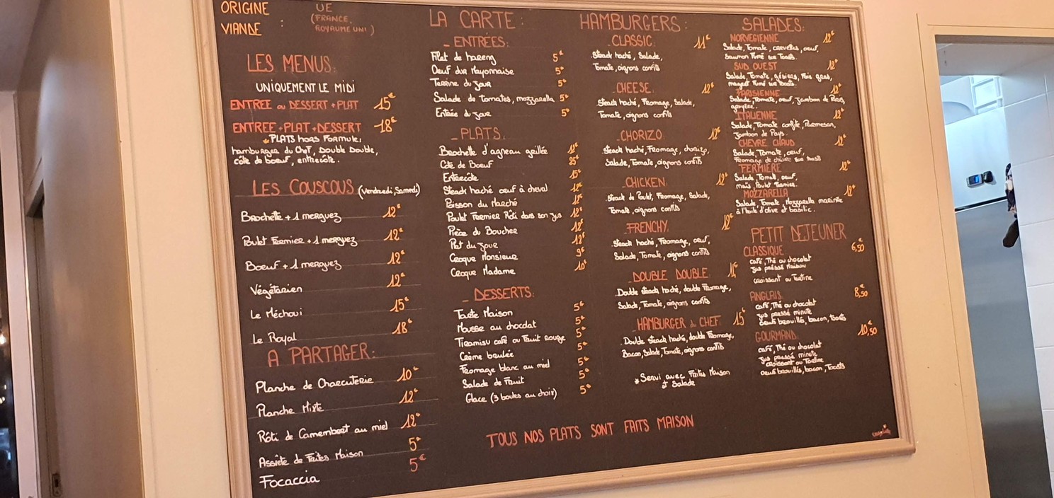 La Bonne Adresse menu 2