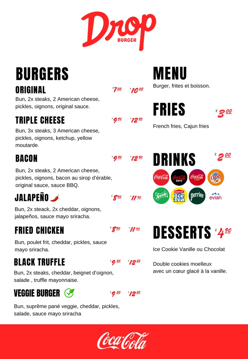 Drop Burger menu 1