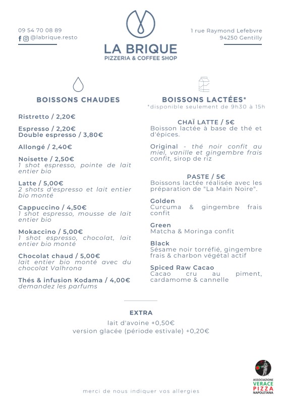 La Brique menu 4