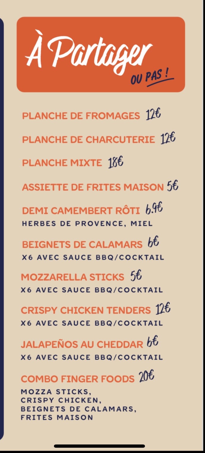 La Marchandise menu 1