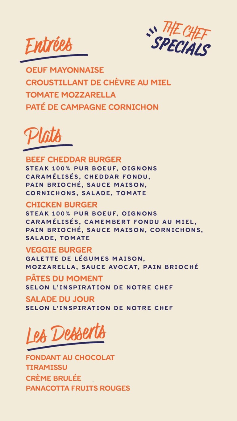La Marchandise menu 2